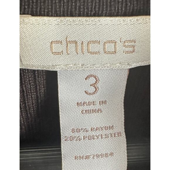 Chico’s Size 3 XL Black Sleeveless Mock Neck Knit Top Work Casual Evening - Picture 4 of 5